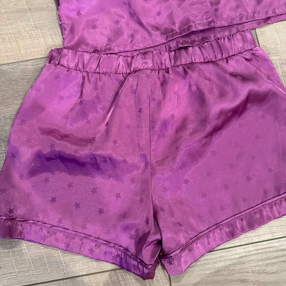 MORE THAN MAGIC GIRLS PURPLE STARTS SILKY PAJAMA SET LARGE 10/12 - Picture 6 of 7